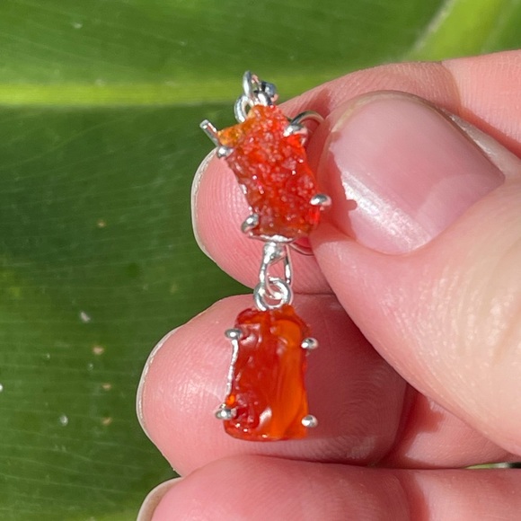 Genuine Mexican Opal sterling silver earrings - Picture 2 of 3